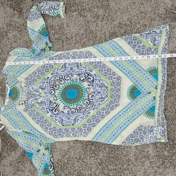 Athleta lightweight bathing suit cover-up - M -blue/green boho medallion mandala - Picture 6 of 7